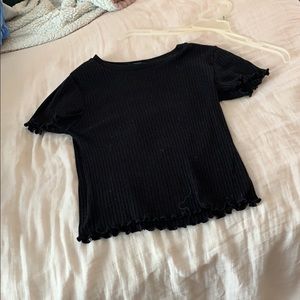 Lettuce Hem Black Shirt